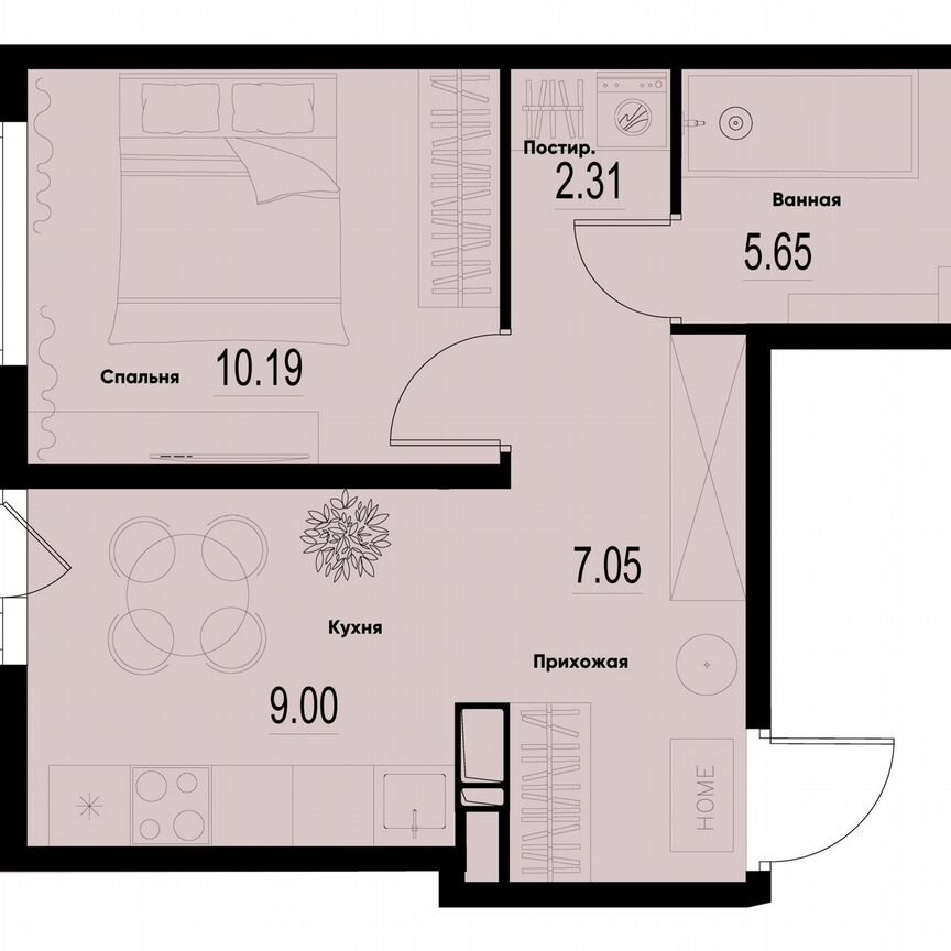 1-к. квартира, 35,4 м², 8/12 эт.