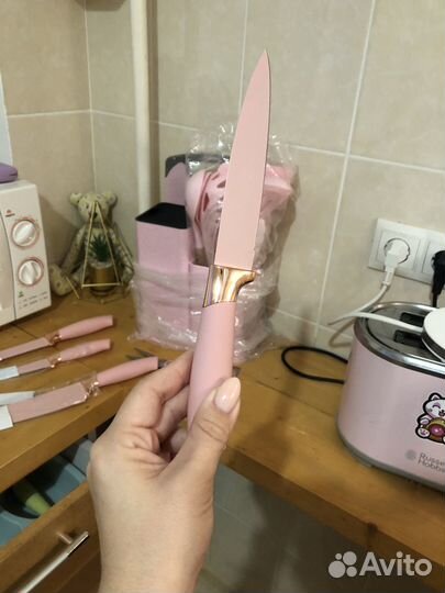 Набор ножей и силиконовых лопаток новый