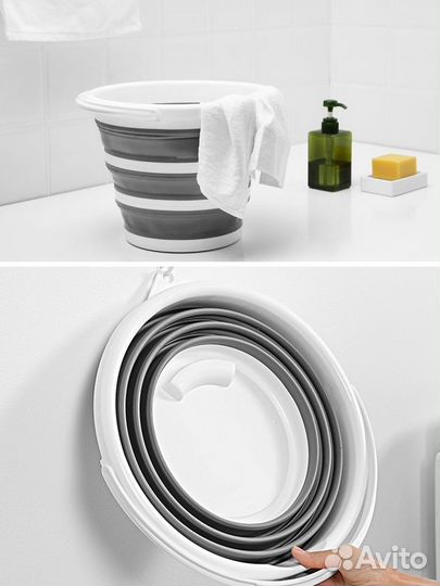 Складное ведро силиконовое