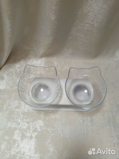 Миска двойная для кошек и собак маленьких пород