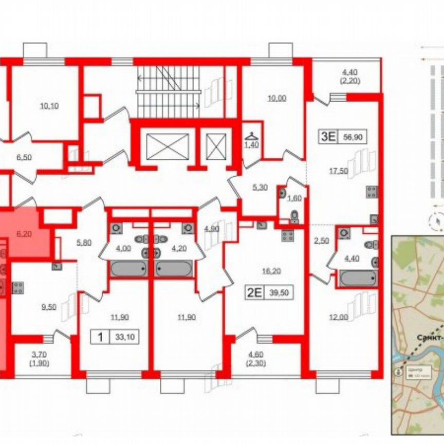 2-к. квартира, 48,5 м², 11/12 эт.