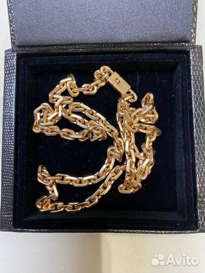 Золотая цепь якорная с лазерной огранкой