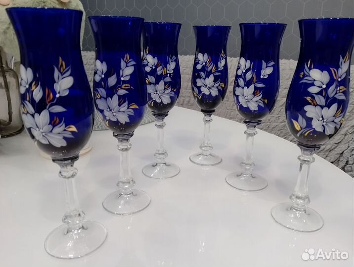 Бокалы богемия чехословакия, цена за набор