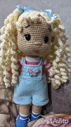 Вязаная кукла ручная работа