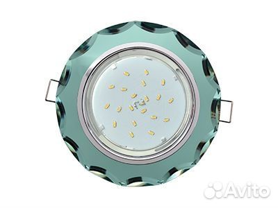 Светильник GX53 H4 стекло круглый с вогнутыми гра