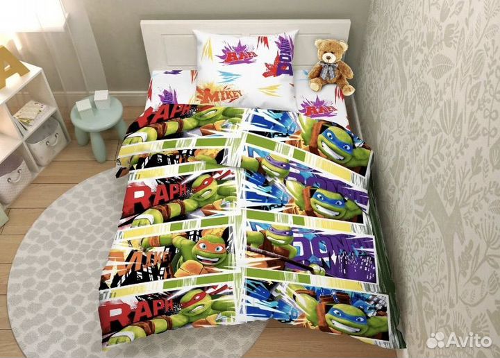Детское постельное белье 1.5 Черепашки ниндзя