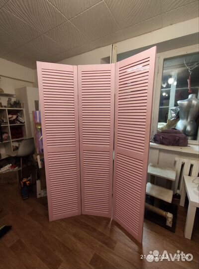 Ширма перегородка бу деревянная 3 секции