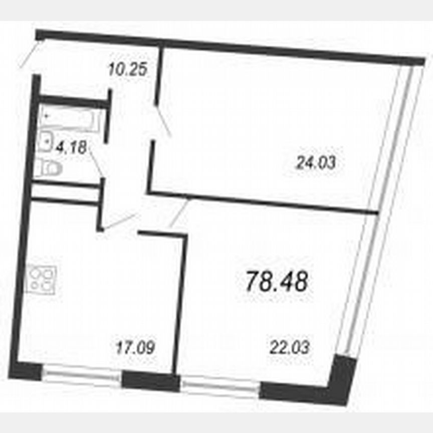 2-к. апартаменты, 78,5 м², 9/11 эт.