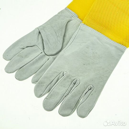 Перчатки пчеловода Air-Max White(кожа, сетка)