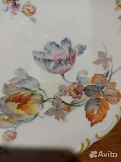 Блюдо цветы фарфор Hutschenreuther Германия