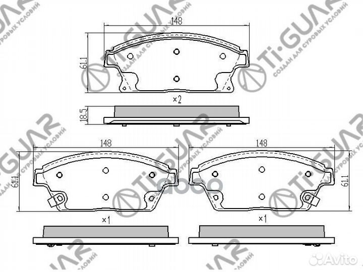 Тормозные колодки TG-1847/PN0757* tiguar TG-1847