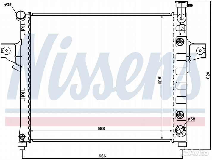Радиатор охлаждения двс jeep grand cherokee (1999)