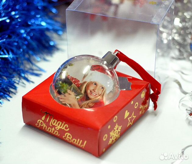 Шар на елку новогодний с вашим фото