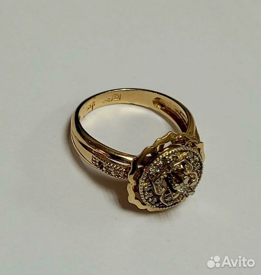 Кольцо с Бриллиантами Золото Советской 583 пр