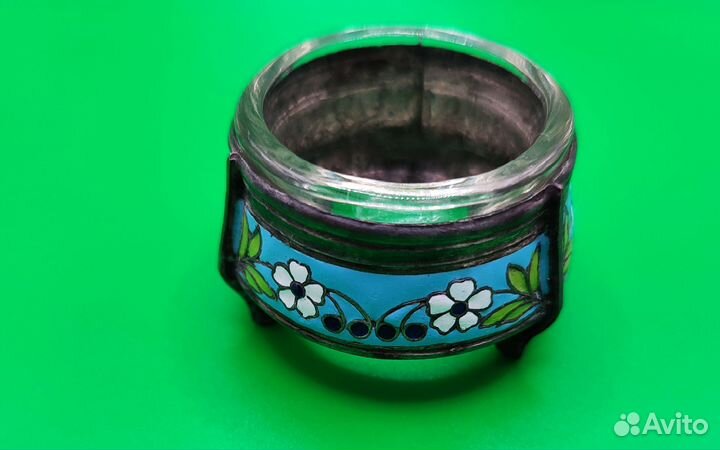 Солонки СССР хрустальная с серебром