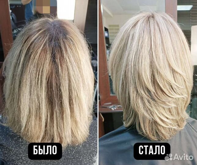 Окрашивание волос блонд, мелирование, шатуш