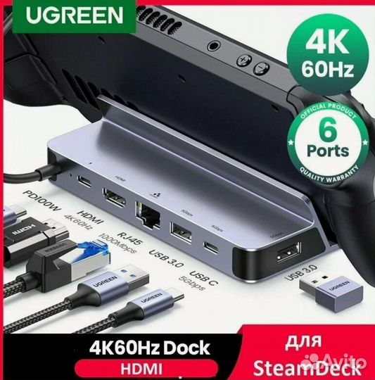 Док станция Ugreen + hdmi +хаб