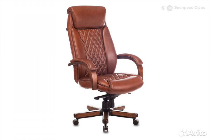 Кресло для руководителя Бюрократ T-9924walnut/chok