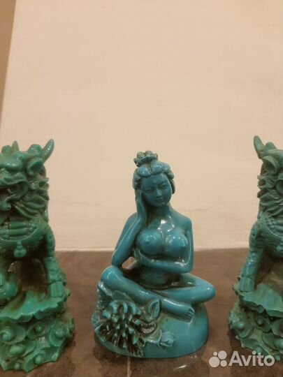 Статуетка Китай из натурального камня бирюза