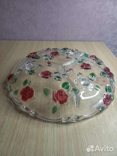 Менажница хрустальная. Розы Германия