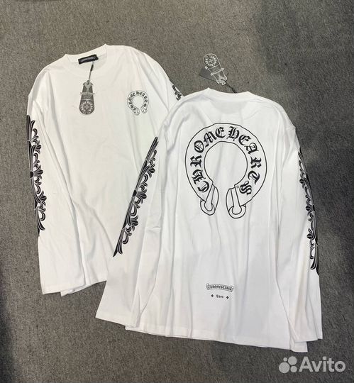 Chrome hearts лонгслив белый