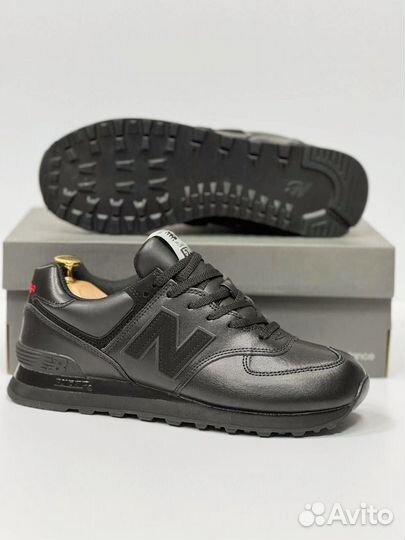 Кроссовки new balance 574 кожаные