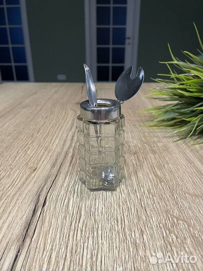 Горчичница с ложечкой времён СССР 1950-е годы