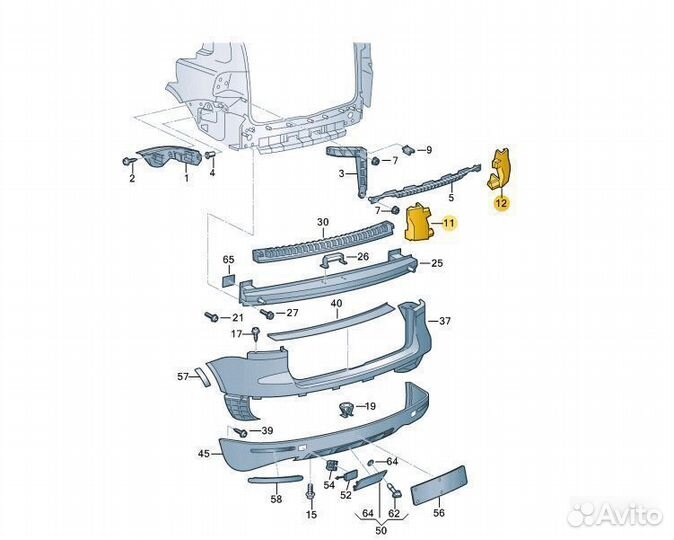 Наполнитель заднего бампера пенопласт Touareg 2010