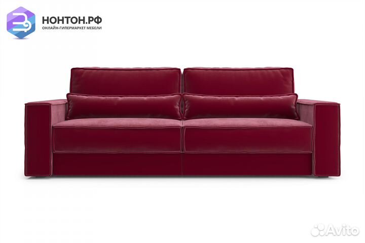 Диван тик-так Сохо 3-х местный бордовый