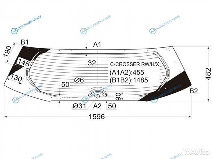C-crosser rwhx Стекло заднее с обогревом citroen p