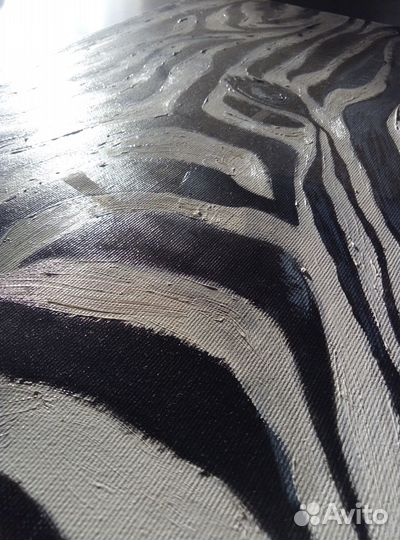 Картина маслом Зебра