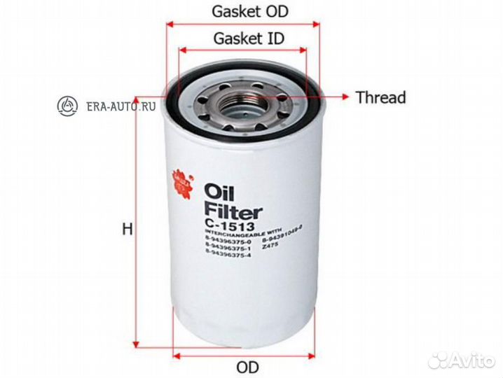 Sakura C1513 Фильтр масляный hino OLD Coaster (07)
