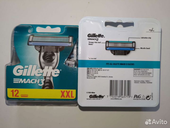 Кассеты для бритья Mach3 12 кассет