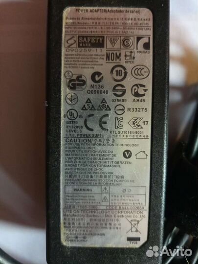 Блок питания для ноутбука samsung