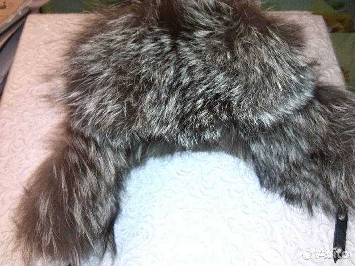 Женская шапка зимняя чернобурка натур кожа 58 разм