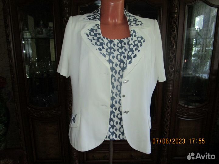 Костюм тройка женский летний белый р52