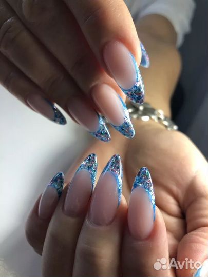 Наращивание ногтей выкладной френч