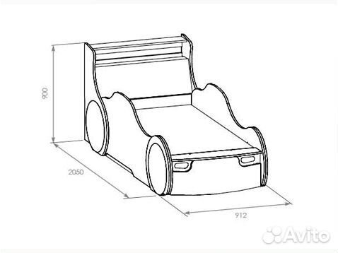 Детская кровать машинка с матрасом