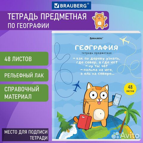 Тетрадь предметная кот-энтузиаст 48 л., twin-лак