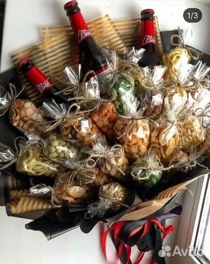 Съедобные букеты для мужчин, пивные, мясные