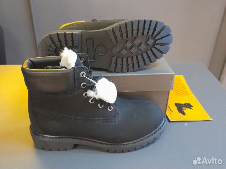 Ботинки зимние Timberland winter Black Распродажа