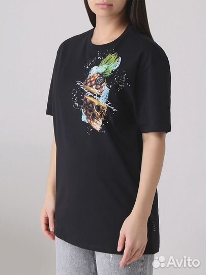 Футболка хлопковая с принтом Philipp Plein