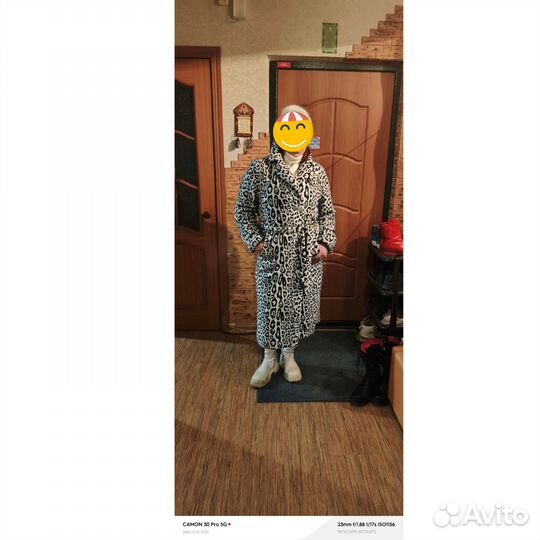 Шуба из экомеха женская Леопард