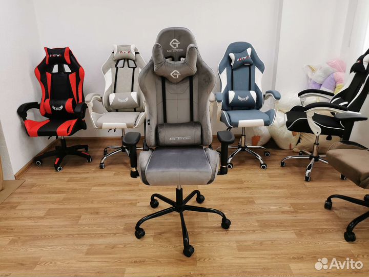 Игровое компьютерное кресло ткань 