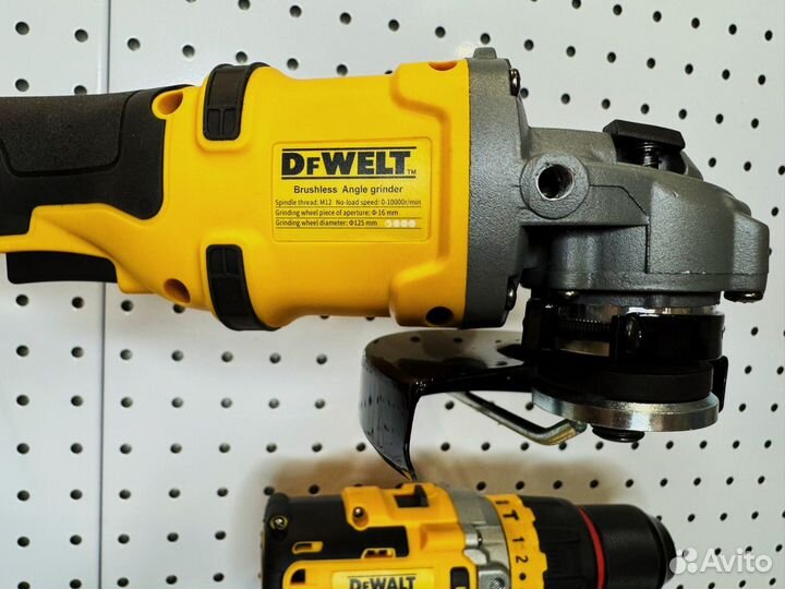 Набор dewalt шуруповерт+болгарка бесщеточный