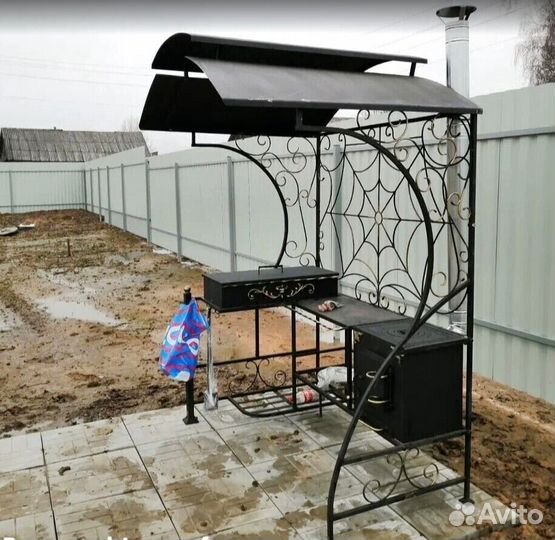 Мангал с печкой под казан