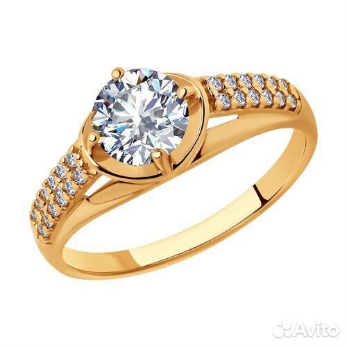 Кольцо серебро позолоченное