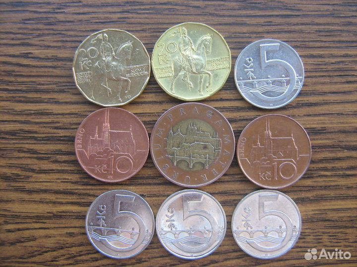 Монеты Чехии, юар, Испании