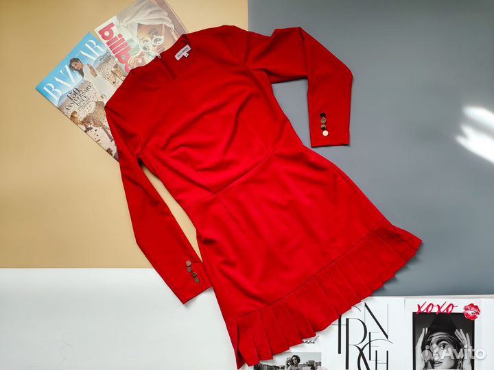 Платье нарядное красное self made 46