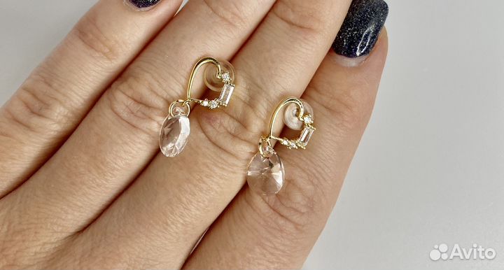Серьги-Пусеты с подвесками Swarovski